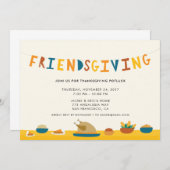 Uitnodiging van de Friendsgiving Party (Voorkant / Achterkant)