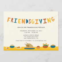 Uitnodiging van de Friendsgiving Party