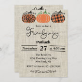 Uitnodiging van de Friendsgiving Party (Voorkant / Achterkant)