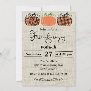 Uitnodiging van de Friendsgiving Party