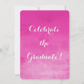 Uitnodiging van de Fuchsia Waterverf Graduation Pa (Achterkant)