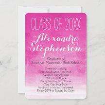 Uitnodiging van de Fuchsia Waterverf Graduation Pa