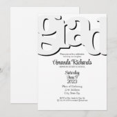 Uitnodiging van de FUN BOLD Graduparty (Voorkant / Achterkant)