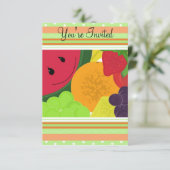Uitnodiging van de Fun Fruit Party (Staand voorkant)
