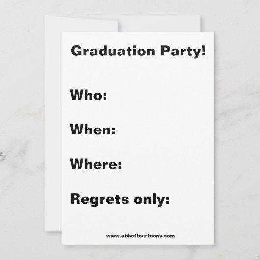 Uitnodiging van de Funny Medical School Graduation (Achterkant)