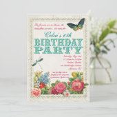 uitnodiging van de Garden Birthday (Staand voorkant)