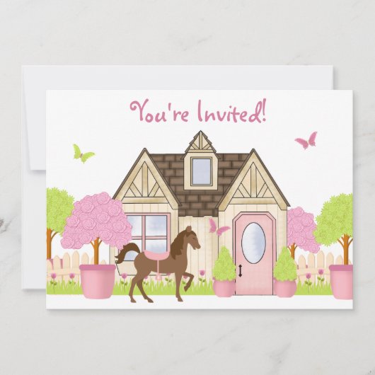 uitnodiging van de Garden Horse Birthday (Voorkant)