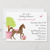 uitnodiging van de Garden Horse Birthday (Achterkant)