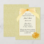 Uitnodiging van de Gele Flower Engagement Party (Voorkant / Achterkant)
