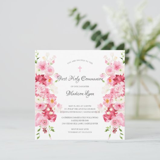 Uitnodiging van de Gemeenschap van de lente-bloese (Staand voorkant)