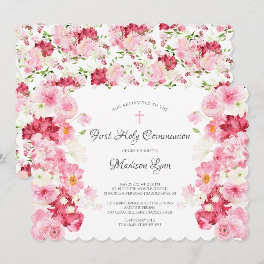 Uitnodiging van de Gemeenschap van de lente-bloese (Voorkant / Achterkant)