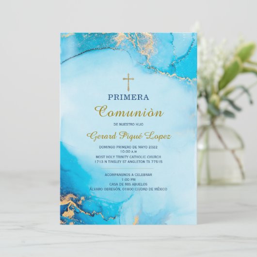 Uitnodiging van de gemeente Primera om onberispeli (Staand voorkant)