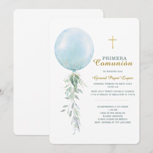 Uitnodiging van de gemeente Primera onberispelijk (Voorkant / Achterkant)