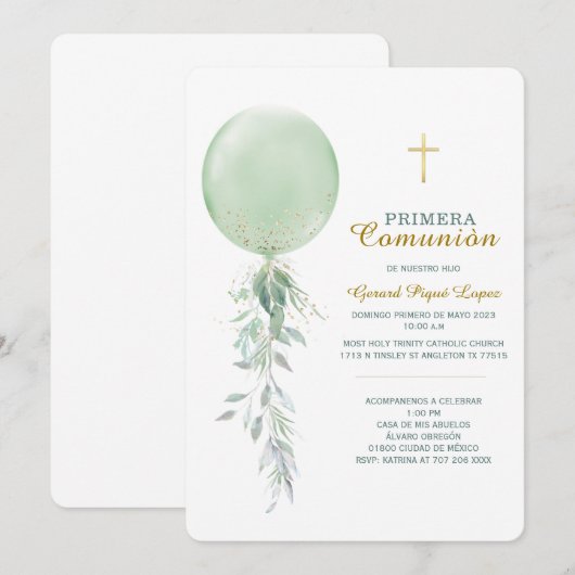 Uitnodiging van de gemeente Primera onberispelijk (Voorkant / Achterkant)