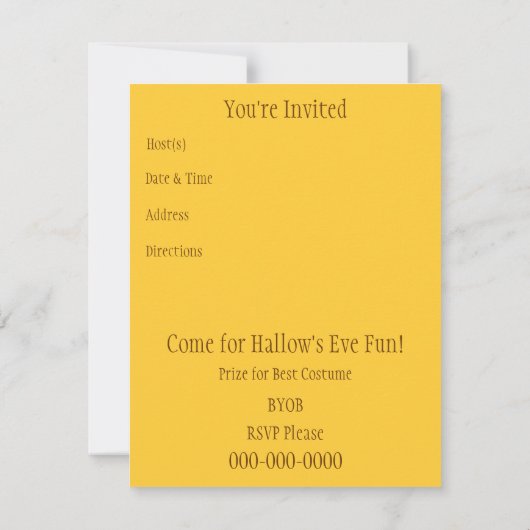  uitnodiging van de getuige Halloween (Achterkant)