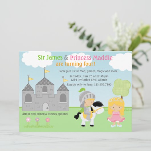 Uitnodiging van de gezamenlijke partij Knight en P (Staand voorkant)