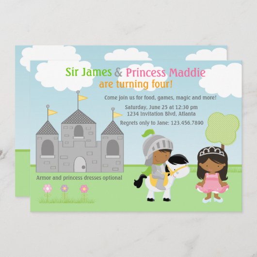 Uitnodiging van de gezamenlijke partij Knight en P (Voorkant / Achterkant)