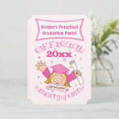 Uitnodiging van de Girl Graduation Party (Staand voorkant)