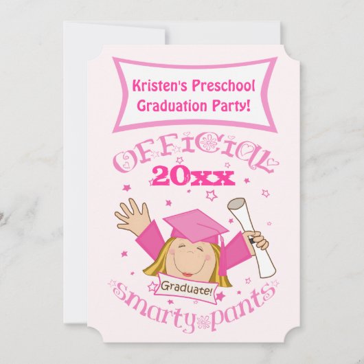 Uitnodiging van de Girl Graduation Party (Voorkant)