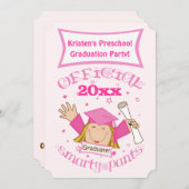 Uitnodiging van de Girl Graduation Party (Voorkant / Achterkant)