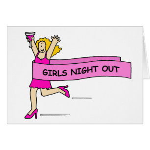 Uitnodiging van de Girl's Night Out Cartoon Party