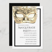 Uitnodiging van de gouden en Witte Masquerade Part (Voorkant / Achterkant)