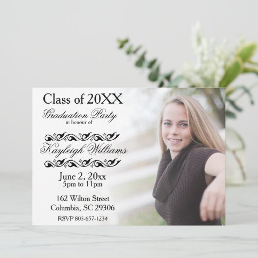 Uitnodiging van de Graduation Party (Staand voorkant)