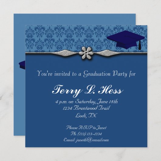 Uitnodiging van de Graduation Party (Voorkant / Achterkant)