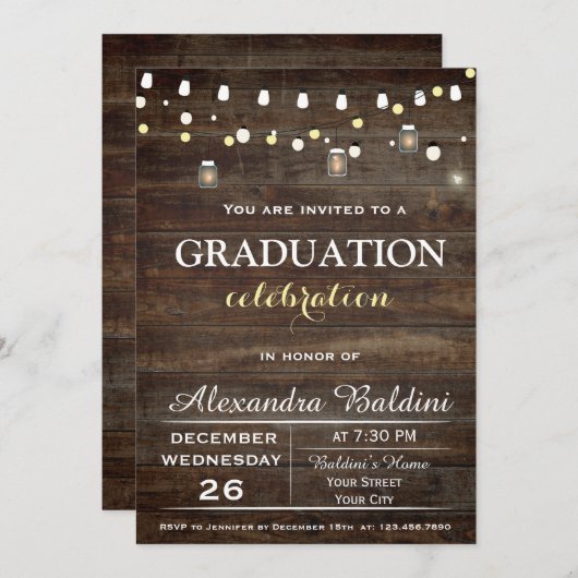 Uitnodiging van de Graduation Party (Voorkant / Achterkant)