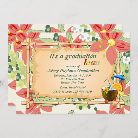 Uitnodiging van de Graduation Party (Voorkant / Achterkant)