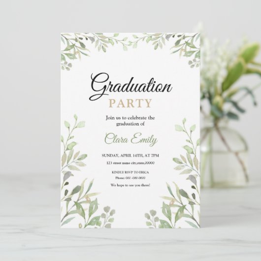 Uitnodiging van de Graduation Party (Staand voorkant)