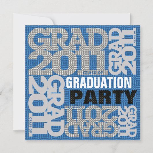 Uitnodiging van de Graduation Party 2011 Blue 1 (Voorkant)