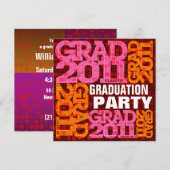 Uitnodiging van de Graduation Party 2011 Oranje ro (Voorkant / Achterkant)