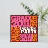 Uitnodiging van de Graduation Party 2011 Oranje ro (Staand voorkant)