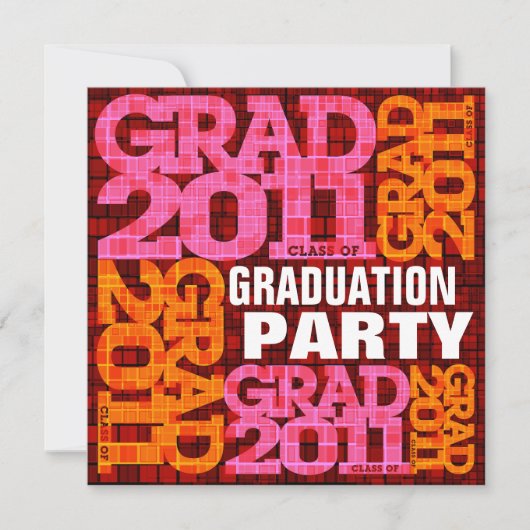 Uitnodiging van de Graduation Party 2011 Oranje ro (Voorkant)