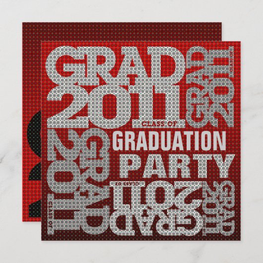 Uitnodiging van de Graduation Party 2011 Red 1 (Voorkant / Achterkant)