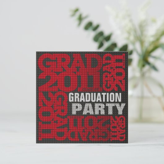 Uitnodiging van de Graduation Party 2011 Red 2 (Staand voorkant)