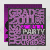 Uitnodiging van de Graduation Party 2011 Roze 1 (Voorkant / Achterkant)