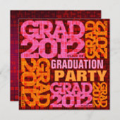 Uitnodiging van de Graduation Party 2012 Oranje ro (Voorkant / Achterkant)