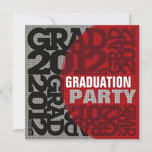Uitnodiging van de Graduation Party 2012 Red 4 (Voorkant)
