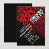 Uitnodiging van de Graduation Party 2013 Red 9 (Voorkant / Achterkant)