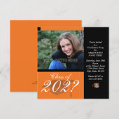 Uitnodiging van de Graduation Party — Oranje (Voorkant / Achterkant)