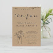 Uitnodiging van de Graduation Party | Rustic Kraft (Staand voorkant)