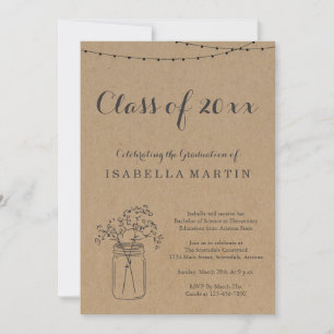 Uitnodiging van de Graduation Party   Rustic Kraft