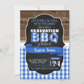 Uitnodiging van de Graduation Party van BBQ - Blau (Voorkant)