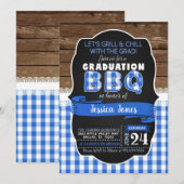 Uitnodiging van de Graduation Party van BBQ - Blau (Voorkant / Achterkant)