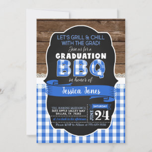 Uitnodiging van de Graduation Party van BBQ - Blau