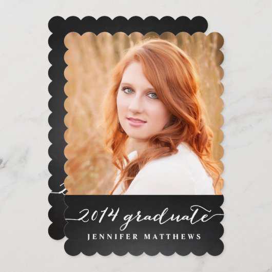 Uitnodiging van de Graduation Party van Chalkboard (Voorkant / Achterkant)