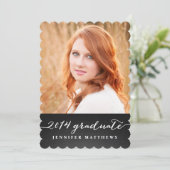 Uitnodiging van de Graduation Party van Chalkboard (Staand voorkant)