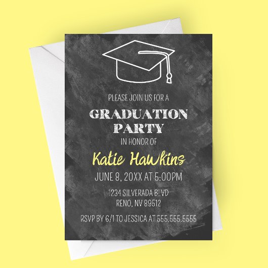 Uitnodiging van de Graduation Party van Chalkboard